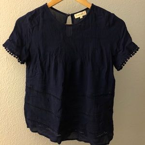 Crochet & Pintuck Detail Top